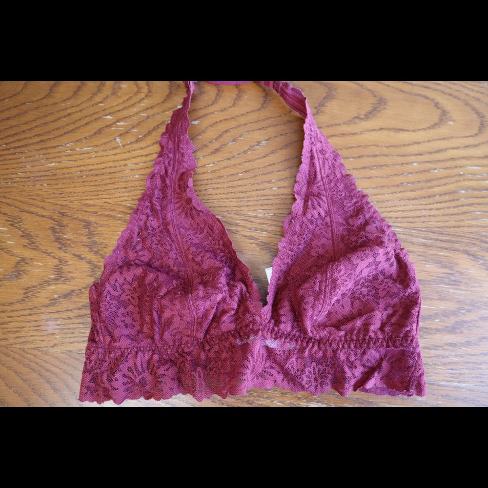 PINK Maroon Halter Bralette
